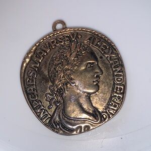 Alexander Severus Mars Charm. Reverse shows him walking with spear & shield